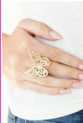 Flauntable Flutter - Gold Butterfly Ring