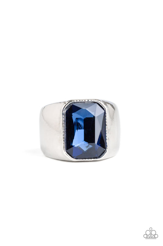 Scholar - Blue and silver men's ring