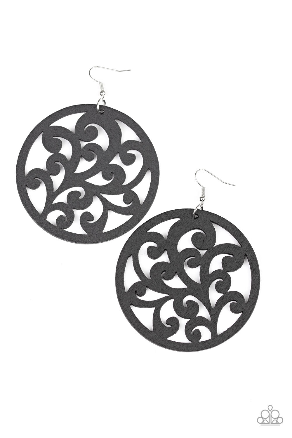 Fresh Off the Vine - Black Wood Earrings