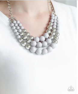 Dream Pop - Grey and Silver Necklace