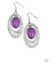 Seaside Spinster - purple and silver earrings