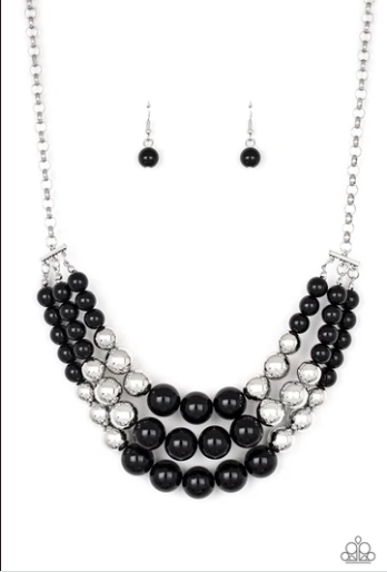 Dream Pop- Black and Silver Necklace