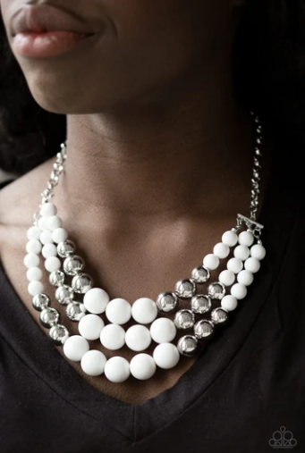 Dream Pop - White and Silver Necklace